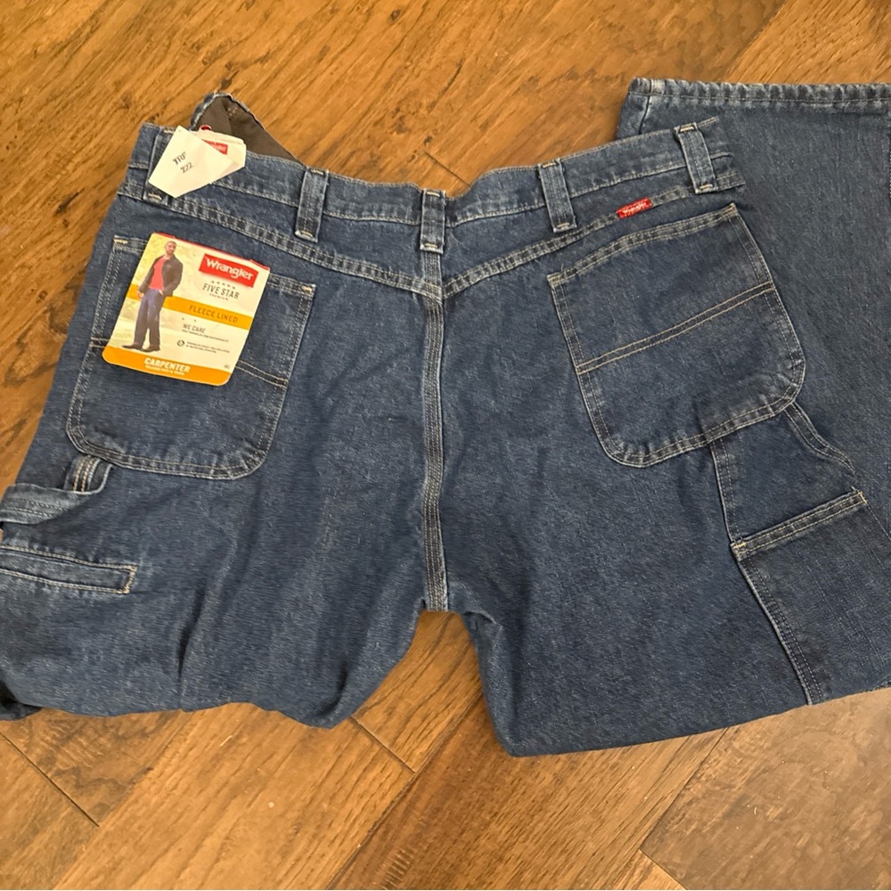 Wrangler Men’s Fleece Lined Carpenter Work Jeans NWT 40x30